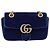 GUCCI GG Marmont Chain Shoulder Bag Velor Blue Gold 446744 - vista 2