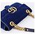 GUCCI GG Marmont Chain Shoulder Bag Velor Blue Gold 446744 - vista 6
