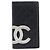 CHANEL Cambon Line Long Wallet Lamb Skin Black White CC - vista 2