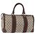 GUCCI GG Supreme Web Sherry Line Hand Bag PVC Beige Gold Red