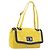 CHANEL Matelasse 2.55 Shoulder Bag Lamb Skin Yellow Silver CC