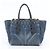 Borsa Tote Miu Miu in Denim e Pelle Biker - vista 3