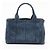 Borsa a tracolla Prada Canapa Denim Blue con logo triangolare - vista 3