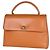 Borsa Chanel Orange in pelle di vitello martellata