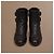 Chanel Botas High-Top em Couro Acolchoado Preto com Dupla Fivela - vista 2