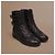 Chanel Botas High-Top em Couro Acolchoado Preto com Dupla Fivela - vista 3