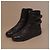 Chanel Botas High-Top em Couro Acolchoado Preto com Dupla Fivela - vista 4