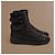 Chanel Botas High-Top em Couro Acolchoado Preto com Dupla Fivela - vista 5