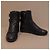 Chanel Botas High-Top em Couro Acolchoado Preto com Dupla Fivela - vista 9