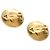 Orecchini a clip rotondi Chanel Gold CC placcati oro e smalto - vista 2