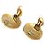 Orecchini a clip rotondi Chanel Gold CC placcati oro e smalto - vista 3