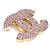 Broche Chanel Dorado y Rosa - vista 2