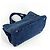 Borsa Tote 2-Way Prada Canapa borchiata in Denim Blue - vista 2