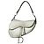 Borsa a tracolla Saddle Christian Dior in pelle bianca