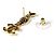 Chanel Orecchini Pesce CC Strass Dorati - vista 3