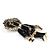 Chanel Spilla Coco Lion in metallo dorato e smalto nero - vista 2