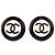 Chanel Orecchini CC Logo in Metallo e Resina Nero Bianco