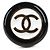 Chanel Orecchini CC Logo in Metallo e Resina Nero Bianco - vista 2