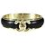 Bracciale cuff Chanel in pelle e metallo dorato