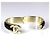 Bracciale cuff Chanel in pelle e metallo dorato - vista 4