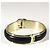 Bracciale cuff Chanel in pelle e metallo dorato - vista 5