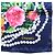 Chanel Foulard in seta Fiori e Gioielli blu navy - vista 4