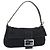 FENDI Mamma Baguette Hand Bag Cotton jersey Black Silver