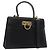 Salvatore Ferragamo Gancini Hand Bag Leather 2way Black Gold