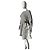 Abito Ibrido Sacai in Cotone Grigio e Nylon - vista 11