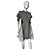 Abito Ibrido Sacai in Cotone Grigio e Nylon - vista 13