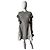 Abito Ibrido Sacai in Cotone Grigio e Nylon - vista 15