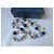 Autre Marque Collier de perles bleu et blanc avec détails dorés - vue 2