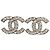 Orecchini Chanel CC Cristalli Metallo Argentato