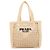 Borsa tote Prada in crochet e rafia nera