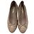 Bailarinas Chanel de Piel Acolchada Beige