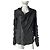 Rick Owens Giacca in Pelle Nera Biker - vista 16