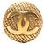 Spilla rotonda intrecciata Chanel CC placcata oro