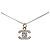 Collana con pendente Chanel CC in ottone e strass argento - vista 2