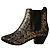 Autre Marque Saint Laurent Rock Chelsea Boots Python-Print Schwarz Gold
