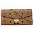 Portafoglio a spalla con catena in pelle marrone MCM