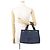 Borsa a mano Prada in denim e pelle nero blu - vista 4