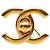 Spilla Chanel CC placcata oro con chiusura turnlock