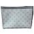 Pochette Louis Vuitton Monogram en cuir gris