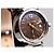 Reloj Louis Vuitton Tambour Damier Ebene Cuero Marrón - vista 2