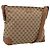 GUCCI GG Canvas Shoulder Bag Beige Silver 308930