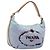PRADA Shoulder Bag Nylon Light Blue Silver