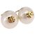 CHANEL Pearl Earring metal Gold CC