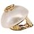 CHANEL Pearl Earring metal Gold CC - vista 7