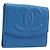 CHANEL COCO Mark Wallet Caviar Skin Blue Gold CC