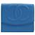 CHANEL COCO Mark Wallet Caviar Skin Blue Gold CC - vista 13